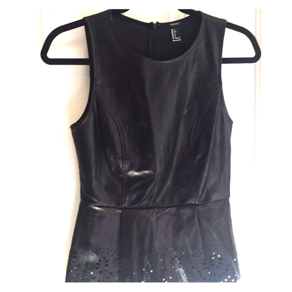 Forever 21 Faux Leather Peplum Tank